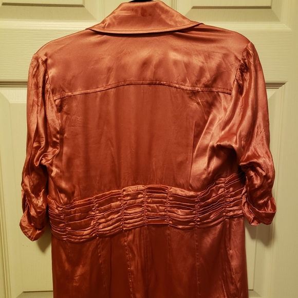 Bebe rose pink silk blouse - Picture 4 of 10